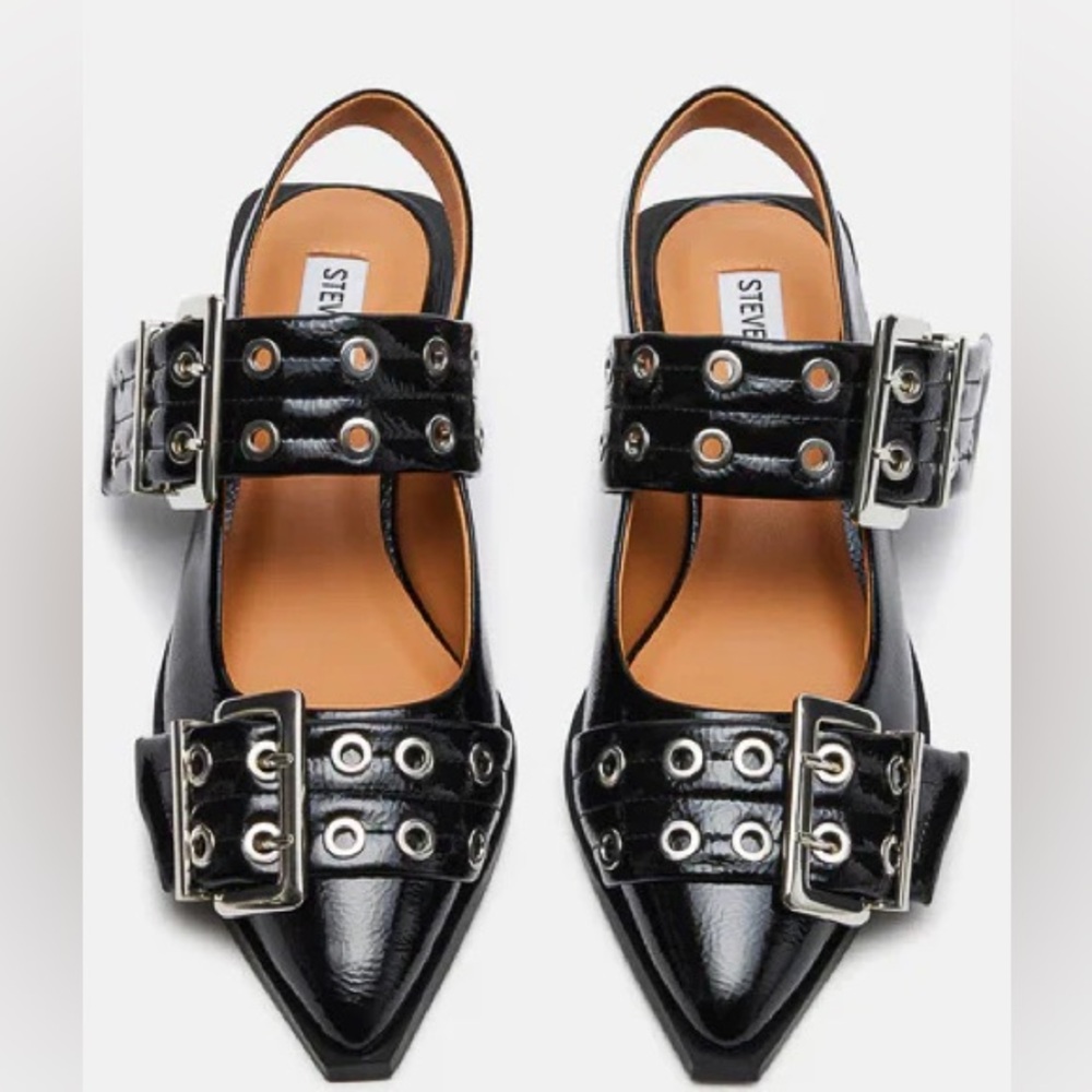 Steve Madden Graya Patent Buckle Slingback Flat